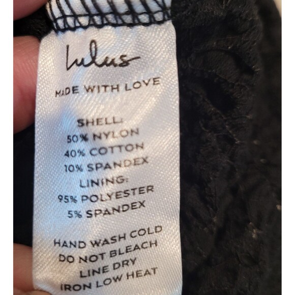 NWT LULUS Black Sz M Textured Bodysuit Long Sleeve Notch Neck Stretch Comfy - Picture 5 of 6